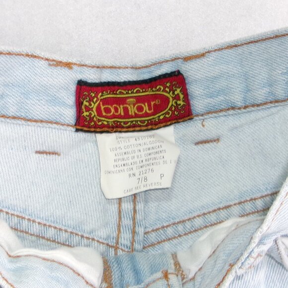 Vintage 80's bonjour Light Wash Denim Blue Jeans 7 / 8 Petite High Rise 5-Pocket - Picture 5 of 7